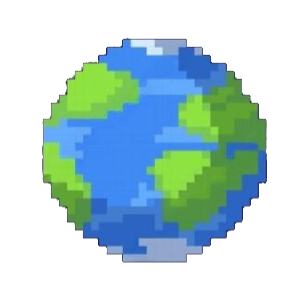 Pixel-art Earth, our home planet